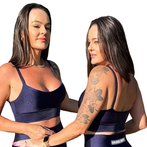 TOP BASIC SHINE AZUL MARINHO - comprar online