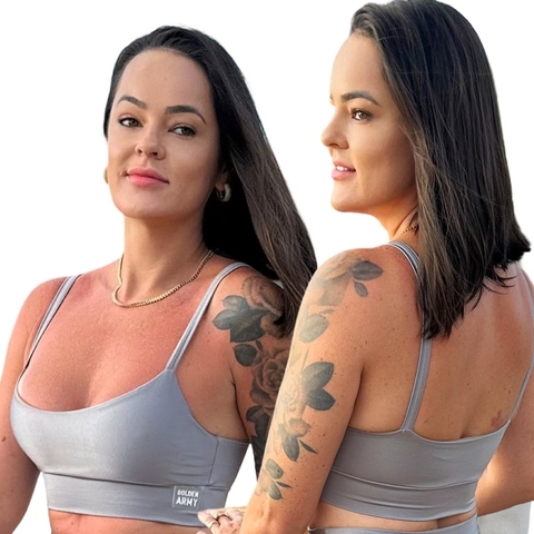 TOP BASIC SHINE CINZA (efeito prata) - comprar online