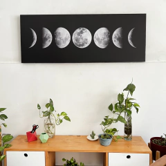 Cuadro Fases Negro 120x45cm (pre-venta) - Tienda Astrológica