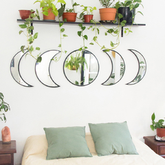 Espejo Fases Lunares Negro - 45cm