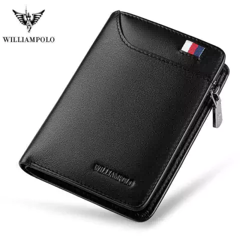 CARTEIRA SLIM WILLIAM POLO ORIGINAL EM COURO MODELO CLASSIC ZÍPER - comprar online