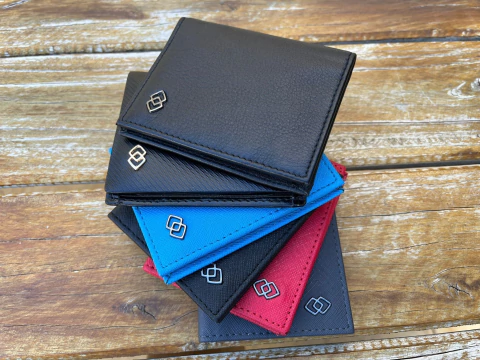 Carteira Alpine Swiss Double Diamond Original Couro + RFID Slim