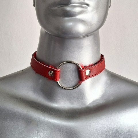 Collar de Cuero con Peluche