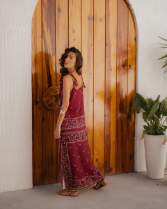 Vestido Gal Bandana Bordô - Marahu