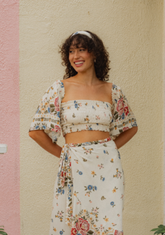 Cropped Lastex Manga Flare Serena - comprar online