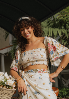 Cropped Lastex Manga Flare Serena - loja online
