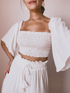 Imagem do Cropped Manga Flare Off White