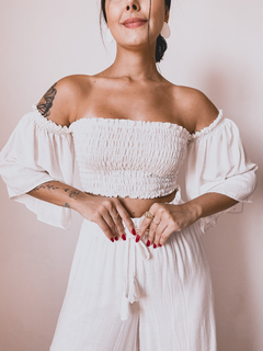 Cropped Manga Flare Off White - loja online