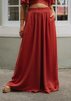 Calça Pantalona Maresia Carmim - Marahu