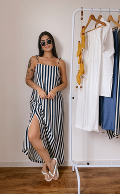 Vestido Gal Listras Marinho - Marahu