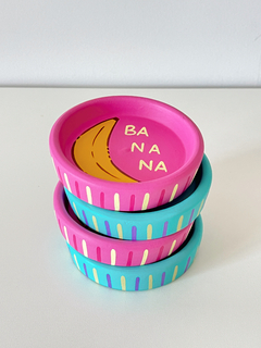 Pratinho Porta Coisas Banana Rosa