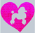 Estampa Caniche corazón fucsia