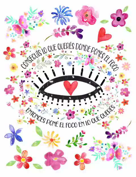 Maxi estampa Pone foco en lo que queres ojo