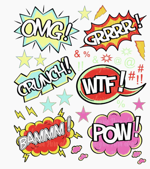 Estampa Hoja Globos caricatura