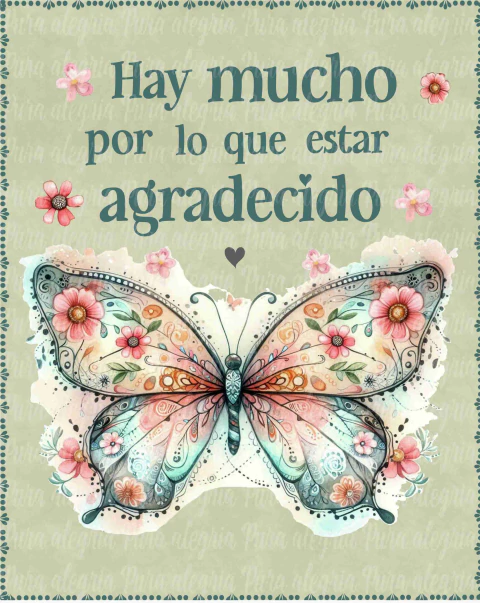 Estampa Hay mucho por lo que estar agradecido, mariposa