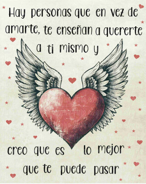 Estampa Hay personas, corazon con alas