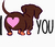 Estampa Perro salchicha corazón rosa