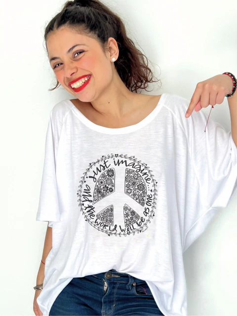 Remerón Just imagine peace, signo paz