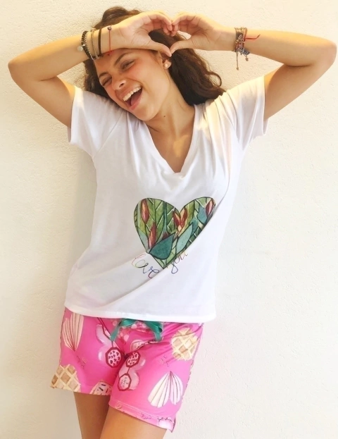 SOLO Pantalón pijama short - Corazones (sólo el short)