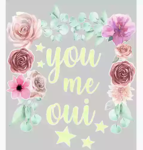 Estampa You, me, oui flores
