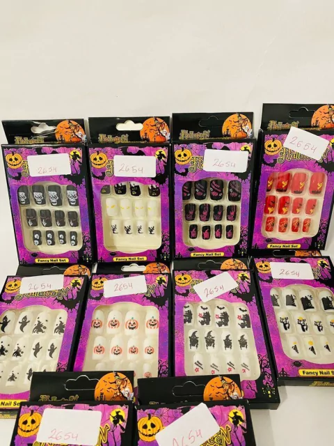 uñas postizas halloween con dibujos caja