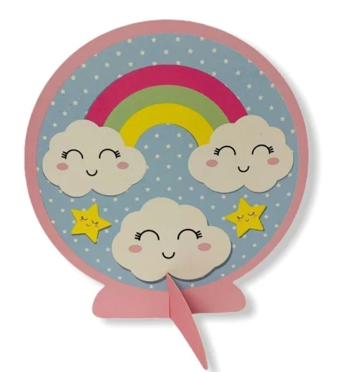 Centro de mesa Estrella Nube y Arcoiris x 6 u.