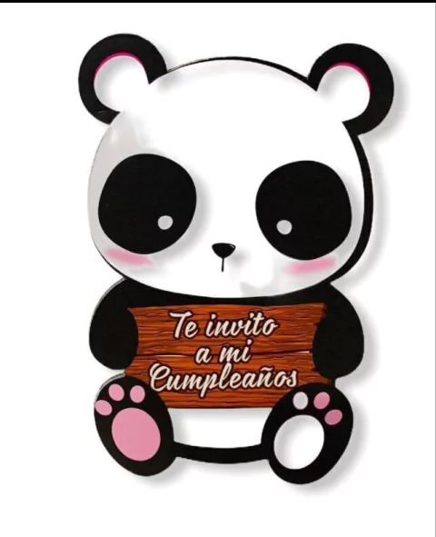 Invitaciones Panda x 10 u.
