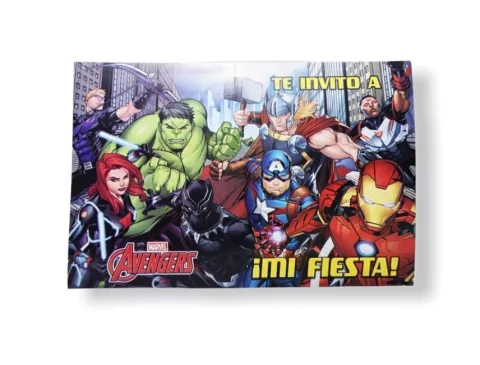 Invitaciones Avengers x 10 u.