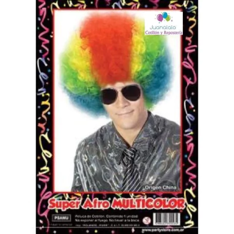 Peluca payaso super afro Party Store multicolor