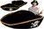 Sombrero Gorro Pirata Negro Borde Plateado o Dorado