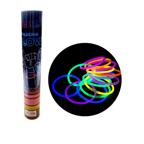 Pulseras Luminosas Químicas Neón X 15 U carioca color