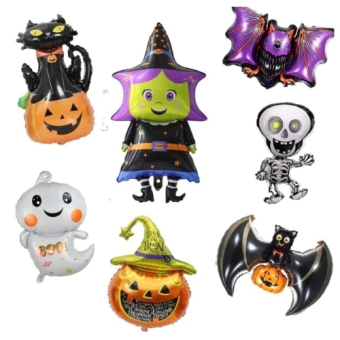 Globos Halloween decora tu vidriera x 7 u Bruja Calabaza Murcielago Gato - comprar online