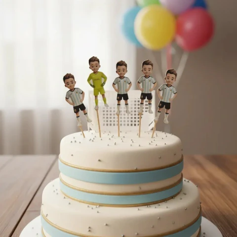 Adorno Torta Jugadores Futbol Arco X5U - comprar online