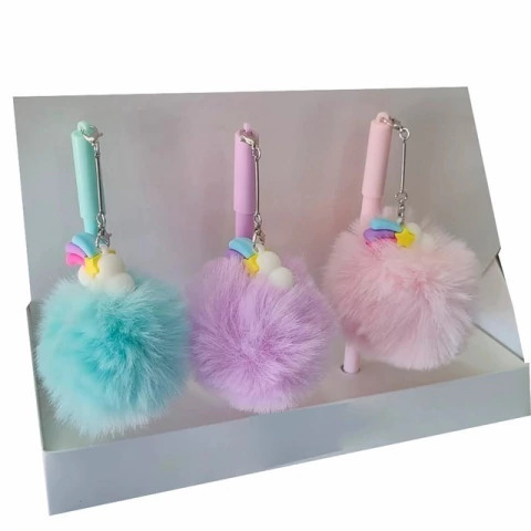 Lapicera Boligrafo Pompon Oso Llama Mounstros Souvenirs X 5 - tienda online
