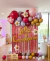 Set Decoracion Globos Feliz Cumpleaños Flores Cortina Fiesta - comprar online