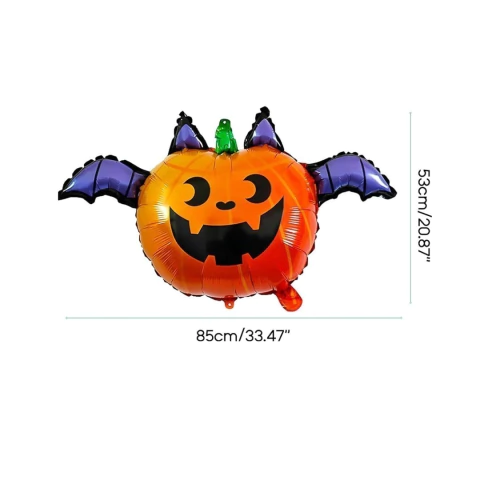 Globo Metalizado Calabaza Murcielago Halloween