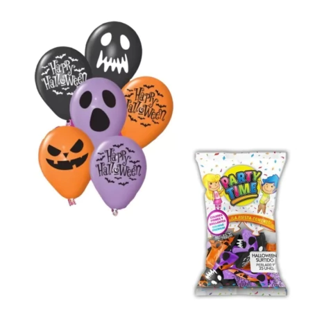 Globos Halloween 9" (23 cm.) Party Time x 25 u.