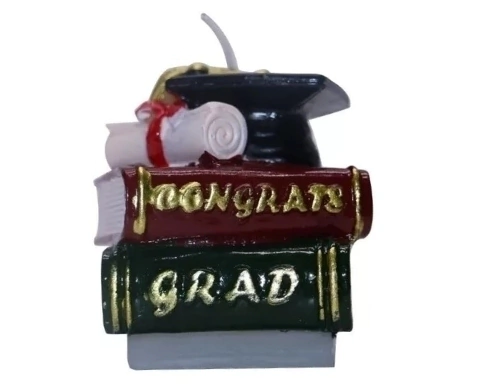 Vela Forma Graduacion Gorro Diploma Libros Egresado 6 Cm
