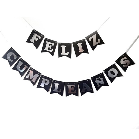 Banderin Feliz Cumpleaños Negro