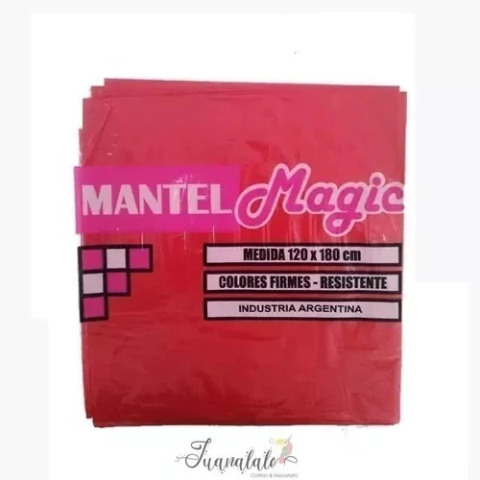 Mantel Rojo Plastico 1.20 X 1.80 Mts X 1 U Magic Cotillon
