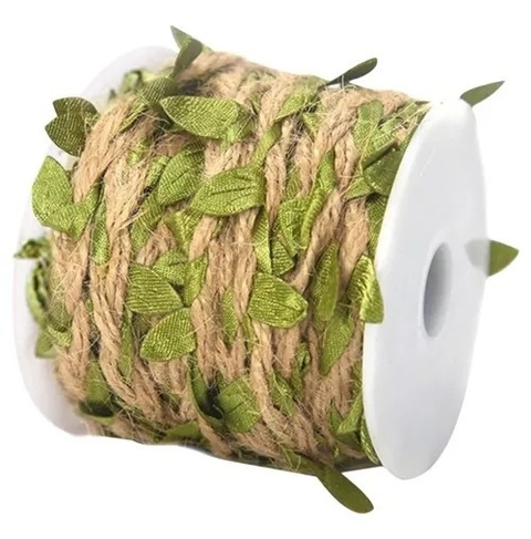 Hilo Sisal Con Hojas Verde Decoracion Selva X 10 Metros