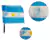 Bandera Vamos Argentina Messi Plastica 60 X 80 Cm C/palo X 5 - comprar online