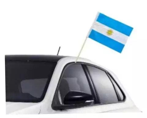 Bandera C/ Soporte Para Auto Bandetira Argentina 44x44cm X1