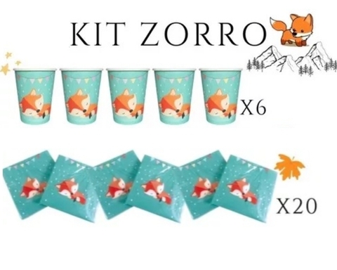 Set Zorro Tematica Cumple Servilletas - Vasos