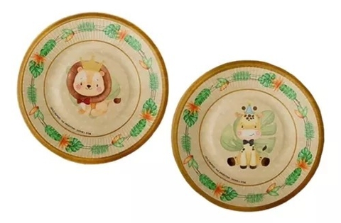 Platos Safari X8U Redondos Animales