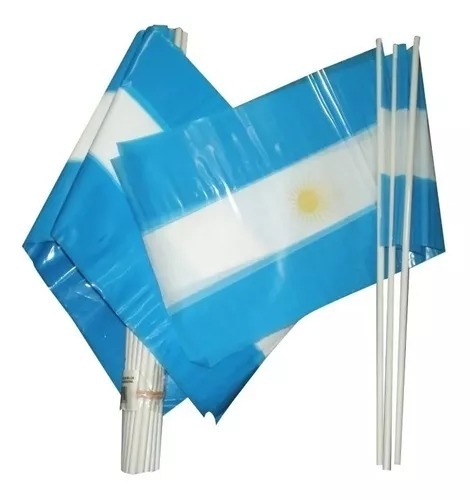 Bandera Argentina Chica 15 x 25 Cm x 25 Unidades