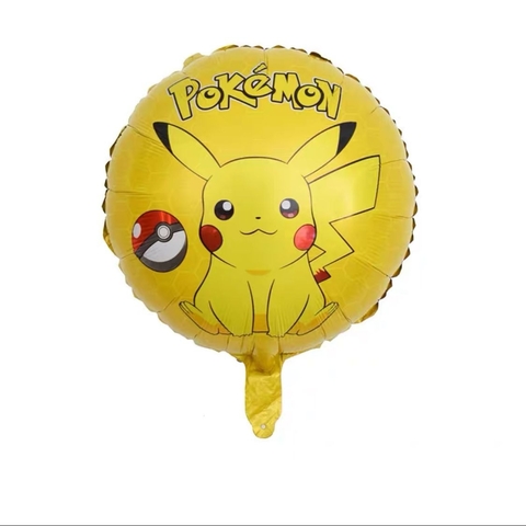 Globo Metalizado Redondo Pokemon Pikachu chico 10 pulgadas