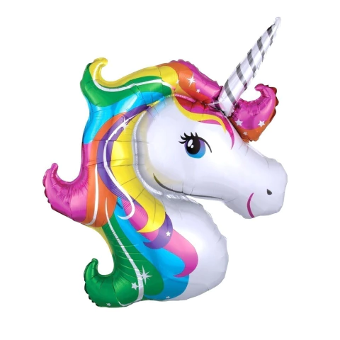 Globo Metalizado Unicornio Silueta Cabeza 15 Pulgadas X 5