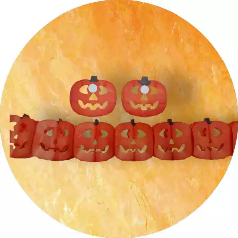 Guirnalda De Papel Banderin Calabaza Naranja Halloween X3 U