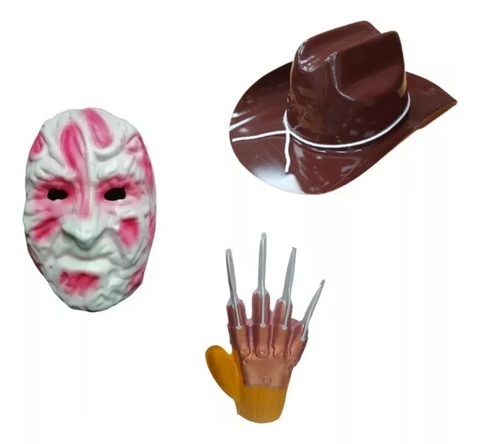 Set Disfraz Freddy Krueger Halloween Mascara Garra Gorro